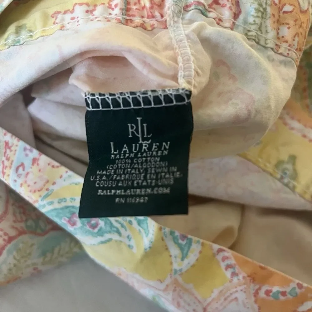 Ralph Lauren Vintage Jamaica Paisley Coral Peach Standard Pillowcases Set of 2 ￼